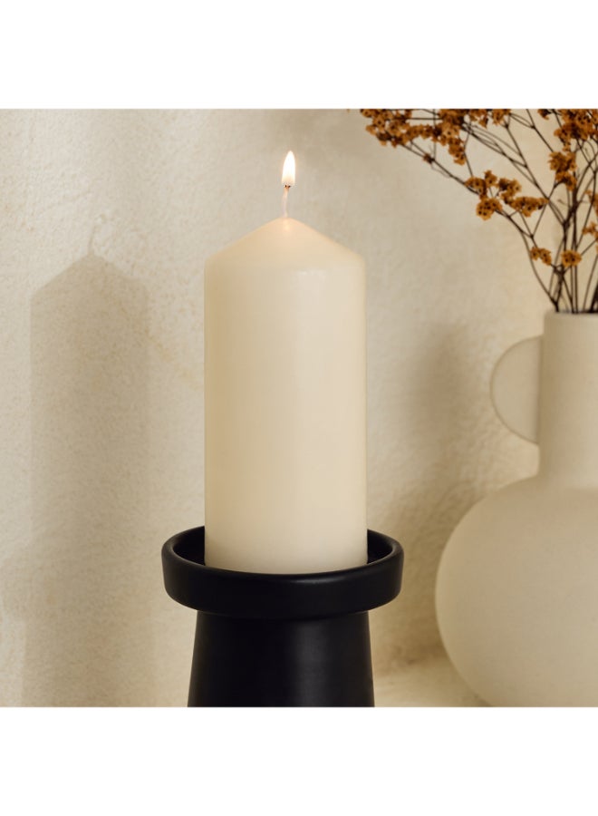 Home Box Luna Unscented Pillar Candle - 60h - Image 2